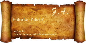 Fekete Adolf névjegykártya