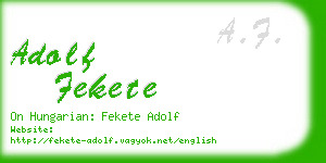 adolf fekete business card